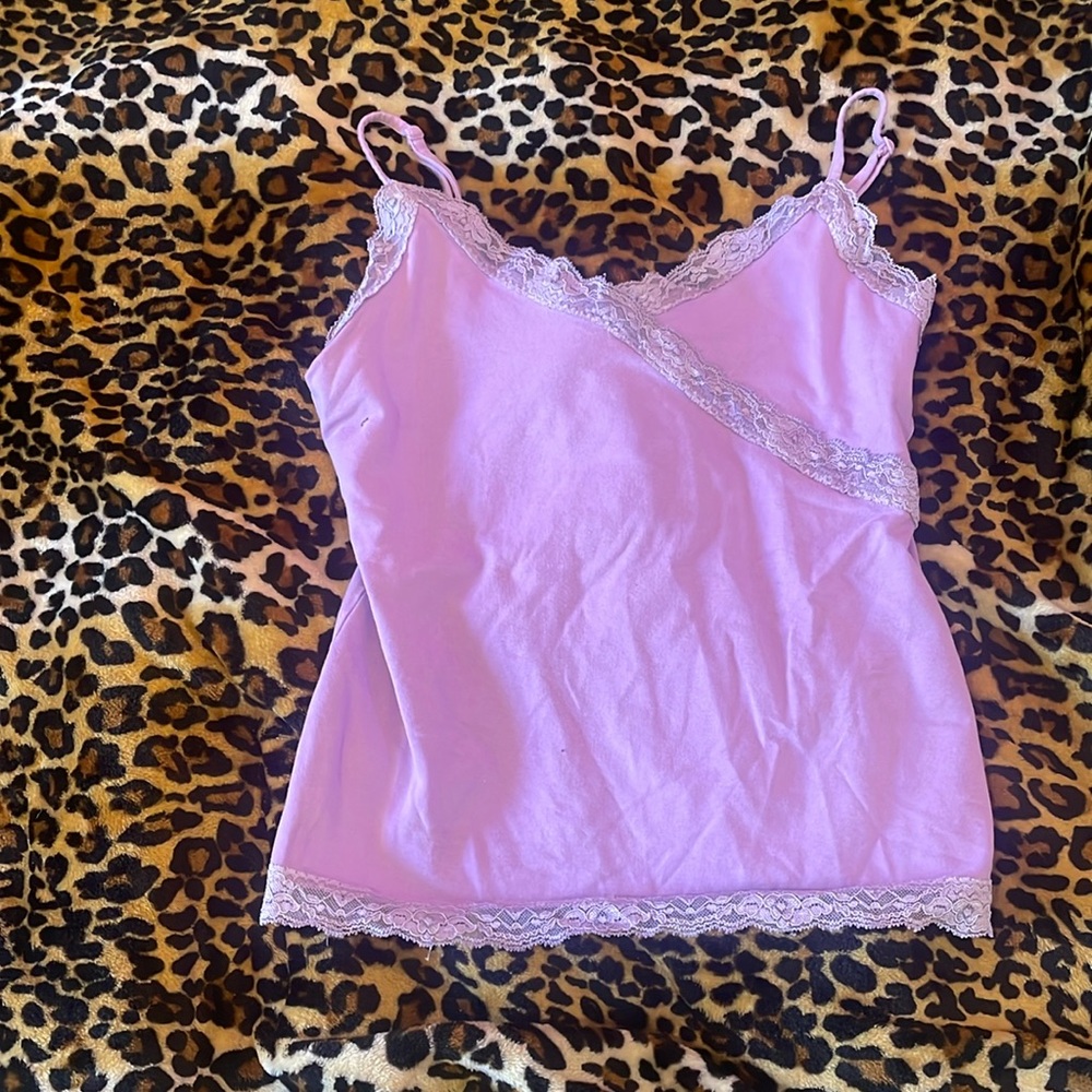 Purple lace tank top